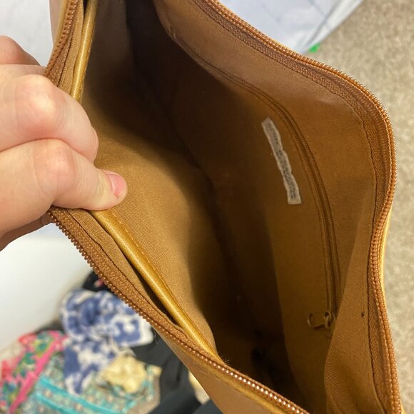 Vintage 90s Croft & Barrow Tan Brown Faux Leather Shoulder Bag Purse - Picture 5 of 12